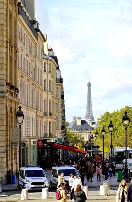 Looking from the Pantheon Down Rue Soufflot Towards the Eiffel Tower