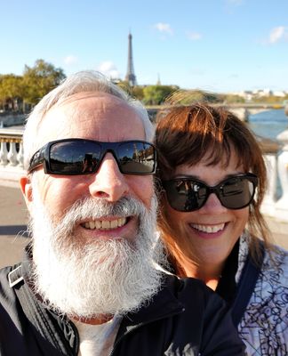 Us on the Alexander III Bridge