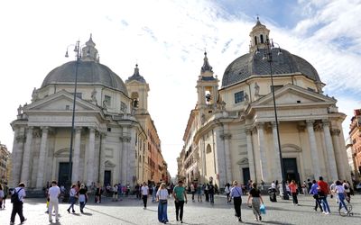 Basilica di Santa Maria in Montesanto (L) and Chiesa Santa Maria dei Miracoli (R), Rome