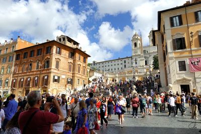 Spanish Steps with Trinità dei Monti in background, Rome