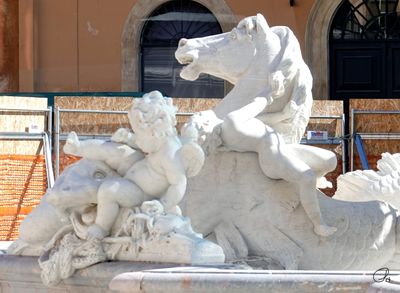 Piazza Navona - Fontana del Nettuno detail, Rome