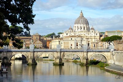 Ponte Sant'Angelo with St. Peter's Basilica in the background, Rome