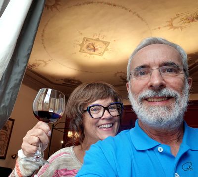 Selfie in our room at Peruzzi Residences, Florence