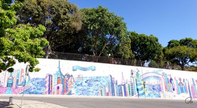 Mosaic outside Jardim Botto Machado, Lisbon