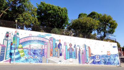 Mosaic outside Jardim Botto Machado, Lisbon