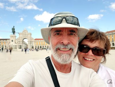 Selfie at Praça do Comércio, Lisbon