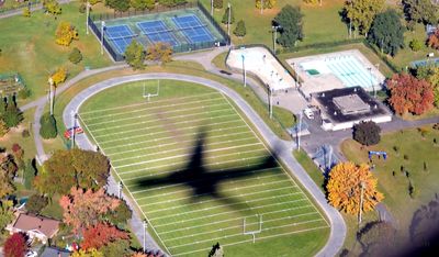 Flying over Parc Saint-Laurent, Montréal