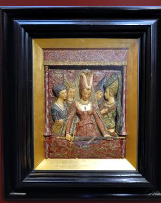 Le Prix du tournoi, Henri Cros, 1873 - Painted and partially gilded wax, pearls