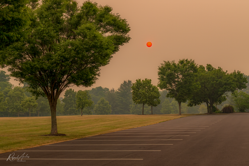 Eery, unreal, otherworldly sunset courtesy of the wildfires up north...