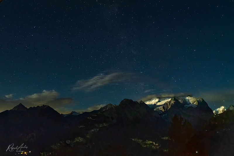 Starry night in the Bernese Alps