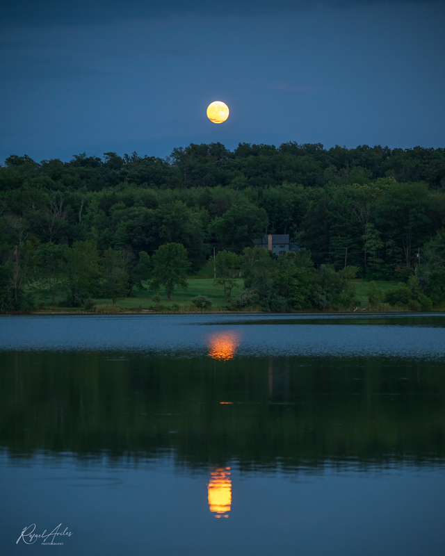 Moonrise over Lake Galena, Pennsylvania