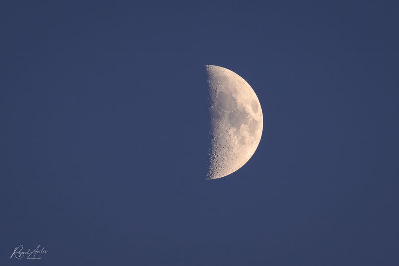 Waxing crescent moon at sunset