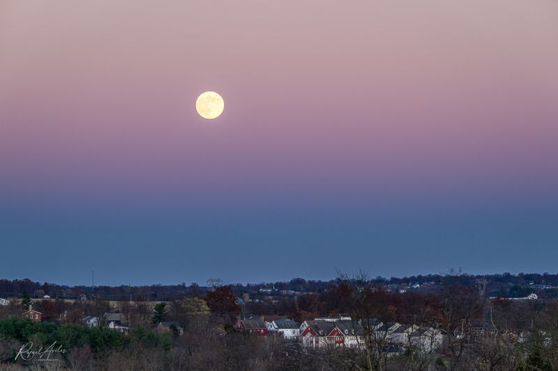 Full moon on the rise