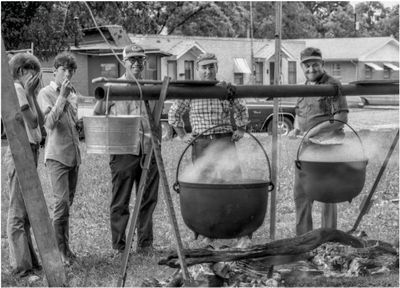 Boy Scouts Cooking the Beans