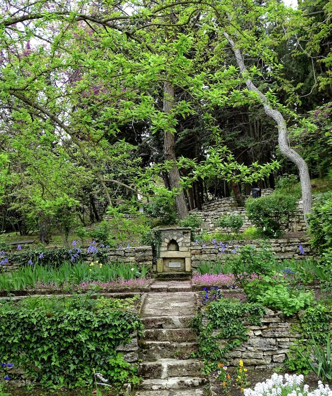 Jules Janin marble plaque and the gardens