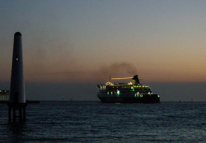 The Spirit of Tasmania night cruising from Melbourne, the Bass Strait, to Tasmania