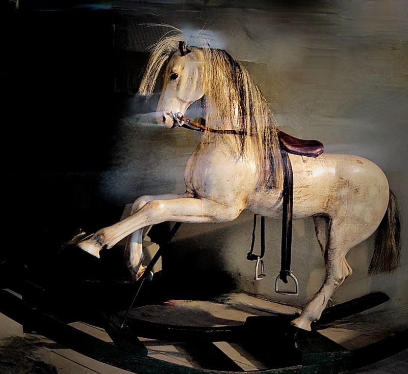 antique rocking wooden horse