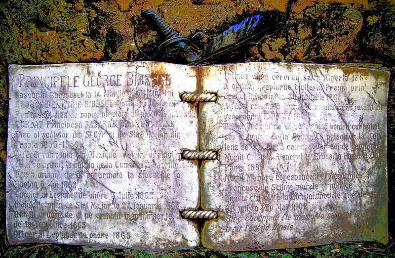 Prince Georges Bibescu  born Romanian Country 1834 - died Istanbul The Ottoman Empire 1902 Funerary Plaque