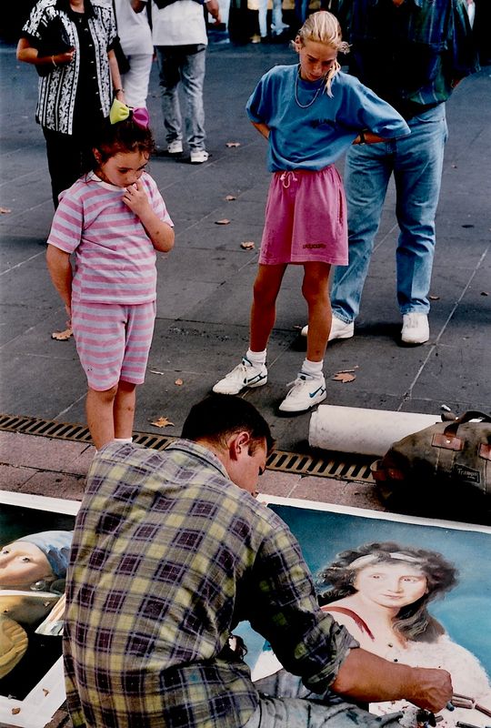 Street artist at work