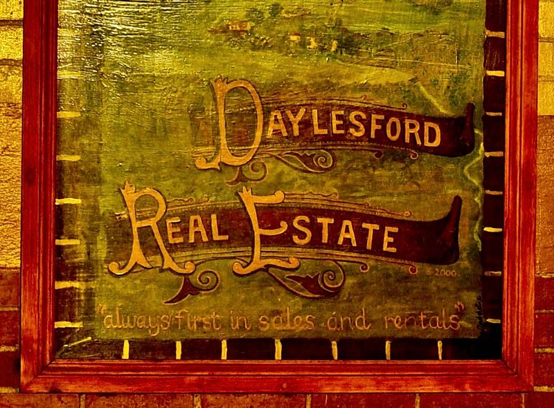 very old real estate advertising poster detail