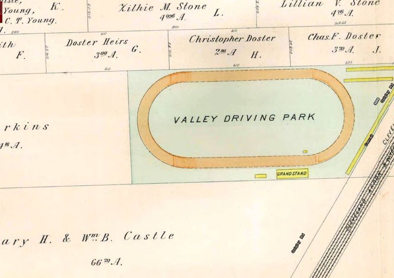 1898 Horse track at the future site of the Cleveland Impound