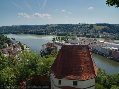 Confluence of Inn aand Donau rivers