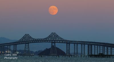 Full Moon over Richmond-San Rafael Bridge 