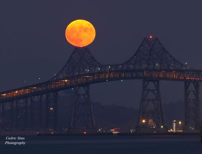 Super Blue Moon over Richmond-San Rafael Bridge