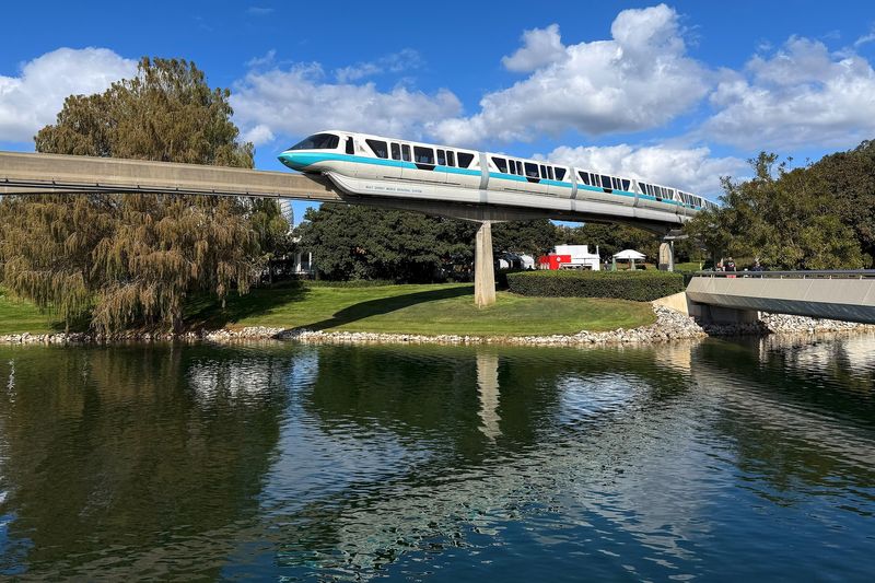Monorail passing through Epcot
