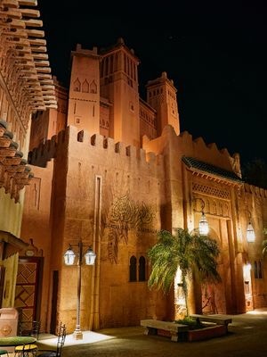 Morocco pavilion at night
