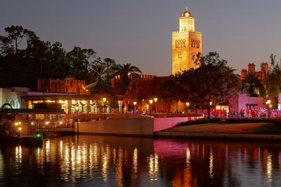 Morocco pavilion at night