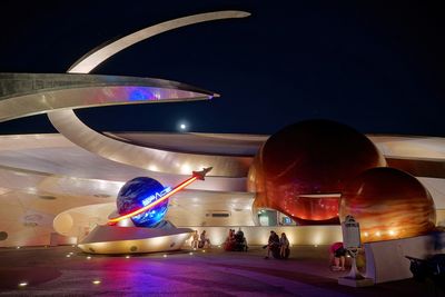 Mission Space at night with moonrise