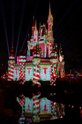 Cinderella's Castle Christmas lighting