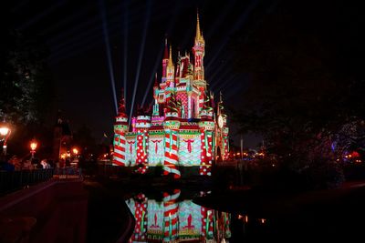 Cinderella's Castle Christmas lighting