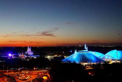 After sunset over Magic Kingdom