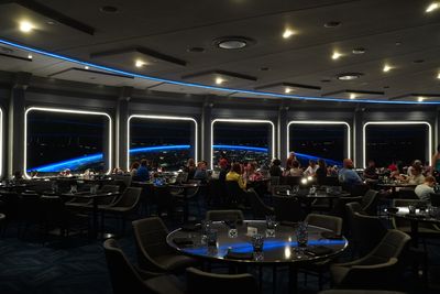 Space 220 Restaurant - nighttime on Earth