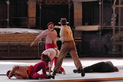 Indy throws a punch