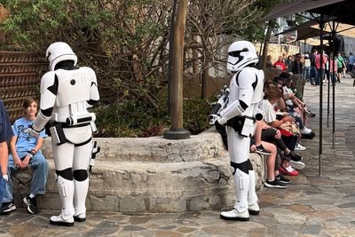 Stormtroopers questioning citizens