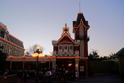 Magic Kingdom firehouse at dusk