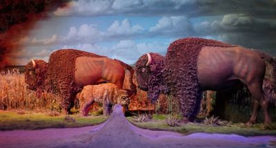 Bison scene in Living With The Land
