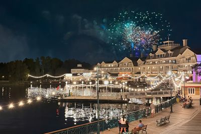 Epcot fireworks over the Boardwalk