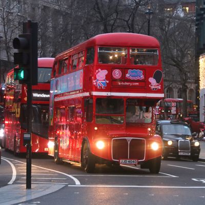 7: Red bus in the gloom