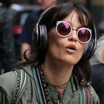 118: with headphones