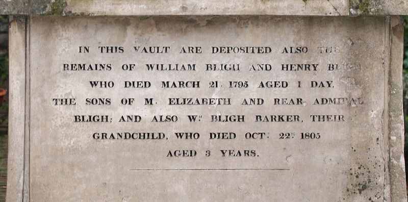 Henry Bligh died aged 1 day