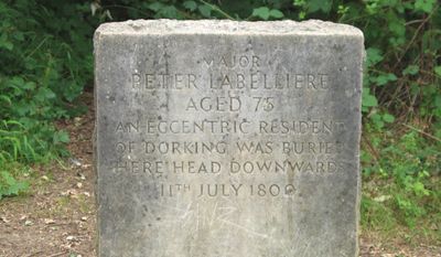 Peter Labelliere buried upside down.