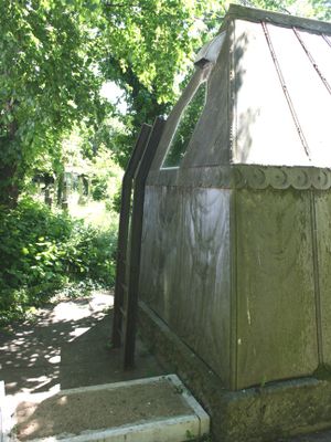 The iron ladder at the back