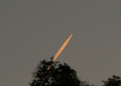 Contrails at sunset
