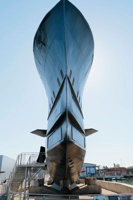 The front end of a submarine