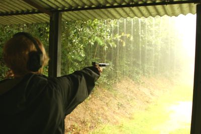 Linda shooting in heavy rain