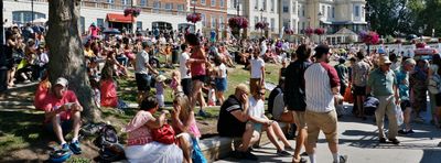 A sunny weekend day at Richmond Bridge is the place to be